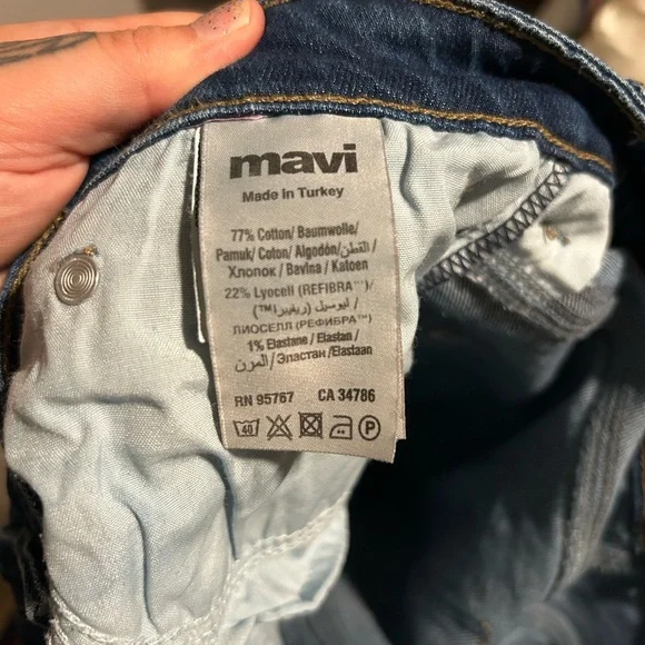 Mavi Victoria Solid Deep Wide Leg Jeans - Picture 6 of 10